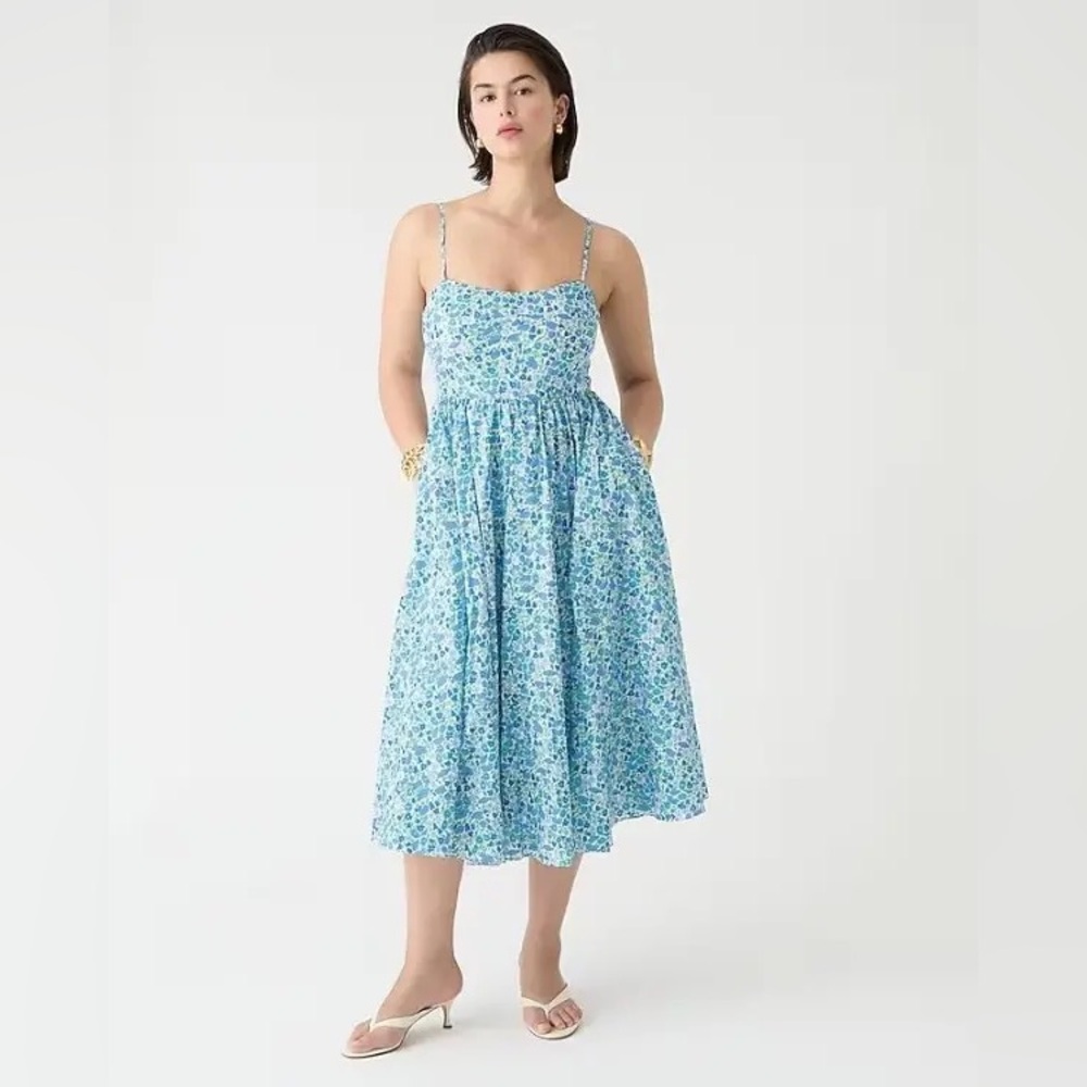 J.Crew A-line midi dress in Liberty Poppy and Daisy floral, Size 6 - Picture 2 of 14